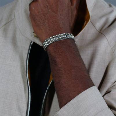 Two-Tone Steel Owan Bracelet, Length 17.50 cm to 19 cm - 1580647 - Boss