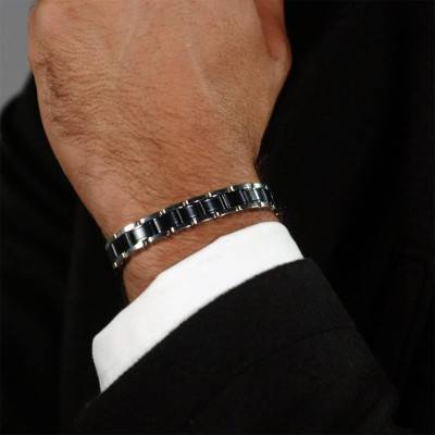 Bracelet Metal Links Essentials en Acier Bicolore, Longueur 20 cm Ajustable - 1580664 - Boss