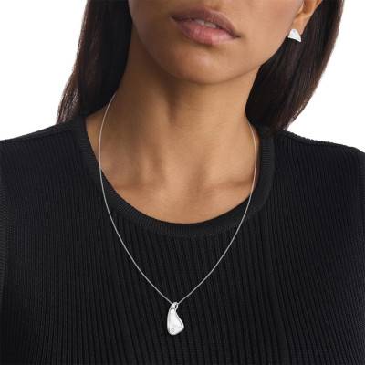 CK Cherished Polished Steel & White Stone Jewelry Set, Adjustable Length - 35700016 - Calvin Klein