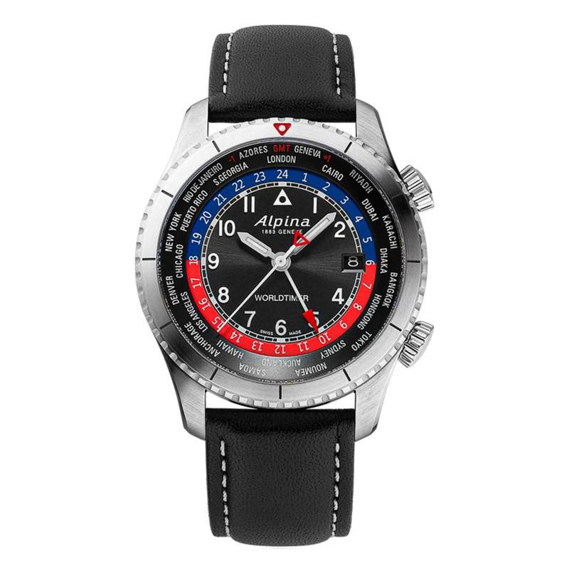 Alpina Startimer Pilot Quartz Worldtimer Watch AL-255BRB4S26 - Alpina