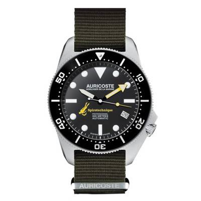 Coffret Spirotechnique 300M Acier Cadran Index Bracelet Nato et Tropic A9101 - Auricoste