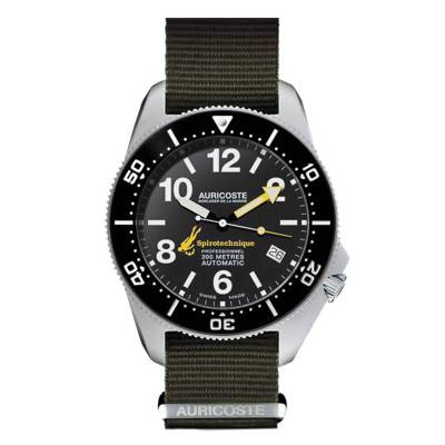 Spirotechnique 300M Steel Arabic Dial NATO and Tropic Strap Watch Gift Set A9102 - Auricoste