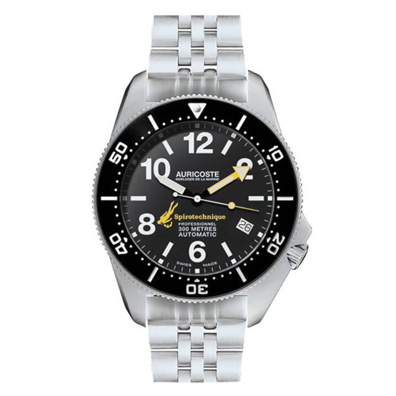 Spirotechnique 300M Steel Arabic Dial Steel, NATO and Tropic Strap Watch Gift Set A9112 - Auricoste