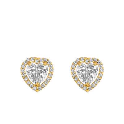 Boucles d'oreilles Cœur Or Jaune 375 - Emanessence