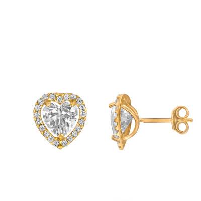 Boucles d'oreilles Cœur Or Jaune 375 - Emanessence