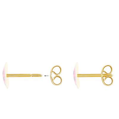 750/1000 Yellow Gold Sparkling Coffee Bean Stud Earrings - Emanessence