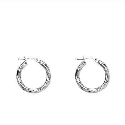 Créoles torsadées argent fil 3 mm, Diamètre 15 mm à 40 mm - Emanessence