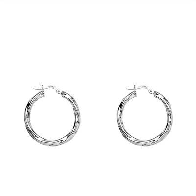 Créoles torsadées argent fil 3 mm, Diamètre 15 mm à 40 mm - Emanessence