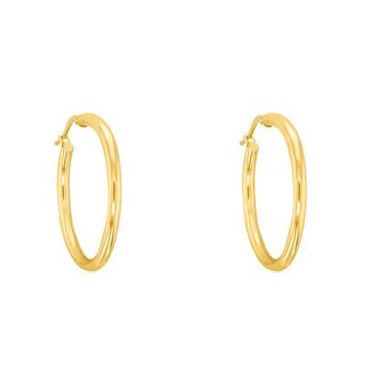 750/1000 Yellow Gold Hoop Earrings, Diameter 20 mm - Emanessence