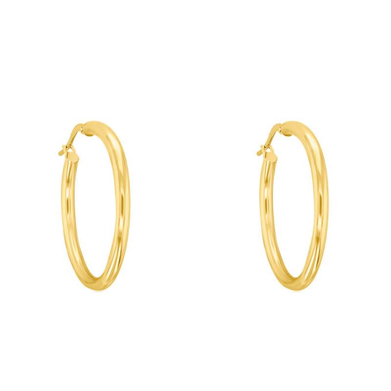 750/1000 Yellow Gold Hoop Earrings, Diameter 20 mm - Emanessence