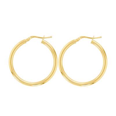 750 Yellow Gold Hoop Earrings, Diameter 35 mm - Emanessence