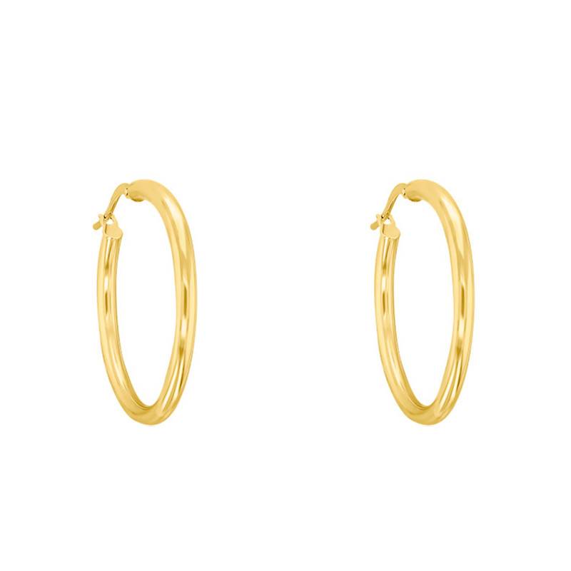 750 Yellow Gold Hoop Earrings, Diameter 25 mm - Emanessence