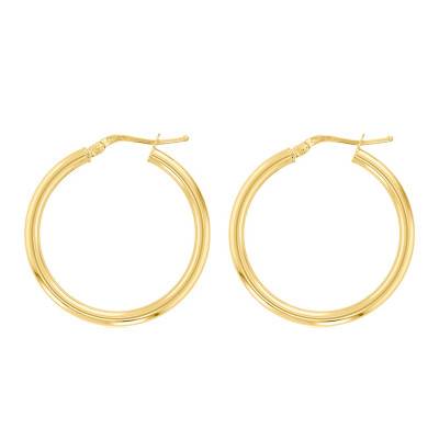 750 Yellow Gold Hoop Earrings, Diameter 30 mm - Emanessence