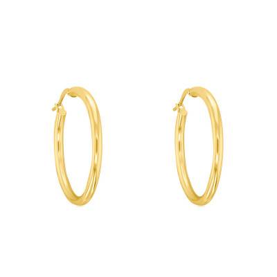 Boucles d'oreilles Créoles, Or Jaune 750, Diamètre 40 mm - Emanessence