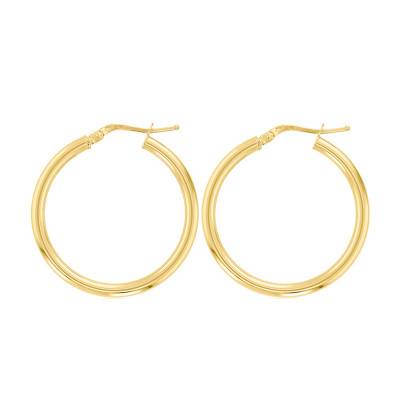 Boucles d'oreilles Créoles, Or Jaune 750, Diamètre 40 mm - Emanessence