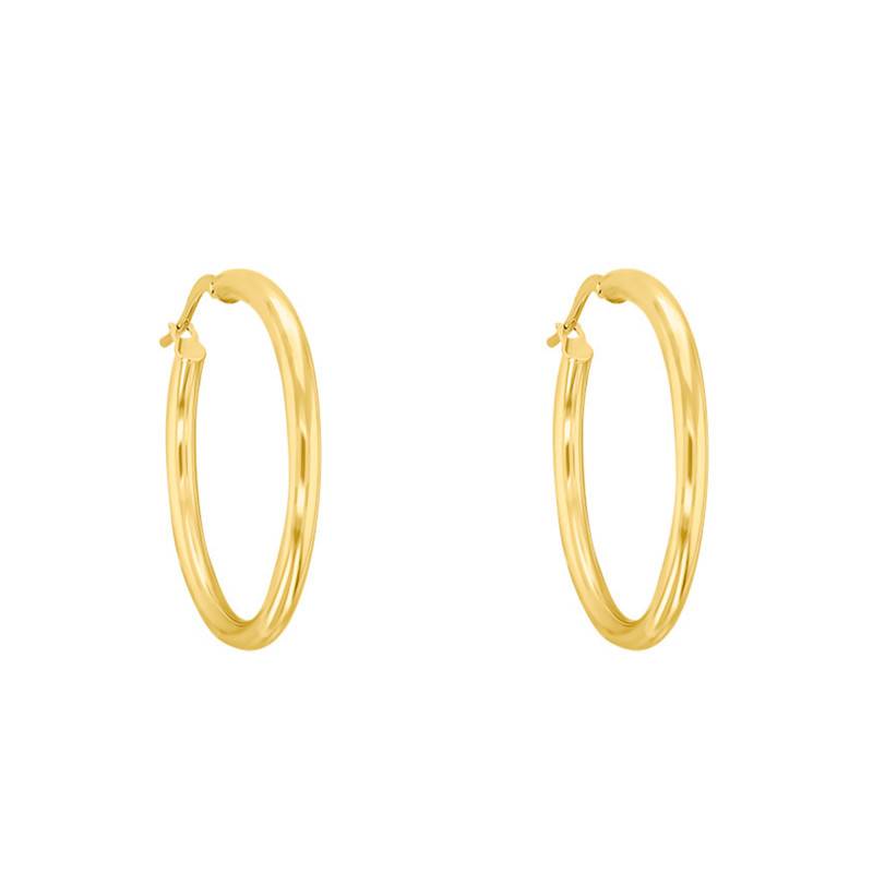 750/1000 Yellow Gold Hoop Earrings, 45 mm Diameter - Emanessence