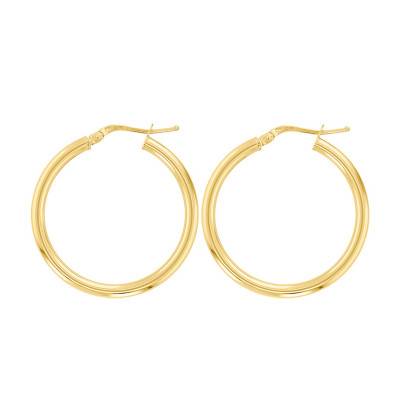 750/1000 Yellow Gold Hoop Earrings, 45 mm Diameter - Emanessence