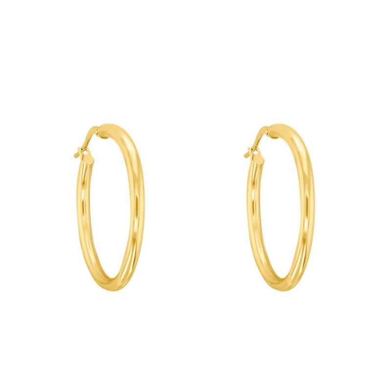 750/1000 Yellow Gold Hoop Earrings, 50 mm Diameter - Emanessence