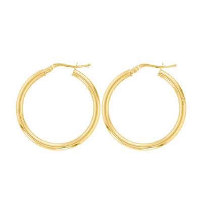 750/1000 Yellow Gold Hoop Earrings, 50 mm Diameter - Emanessence