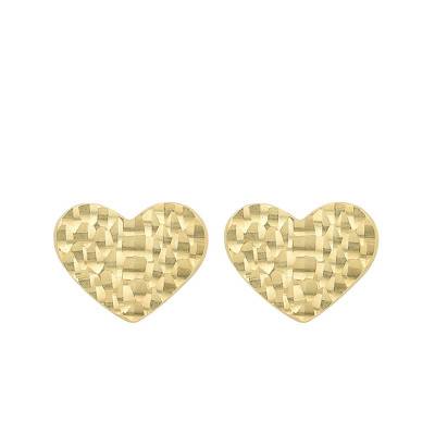 Boucles d'oreilles Coeur Incurvé Or Jaune 375 - Emanessence