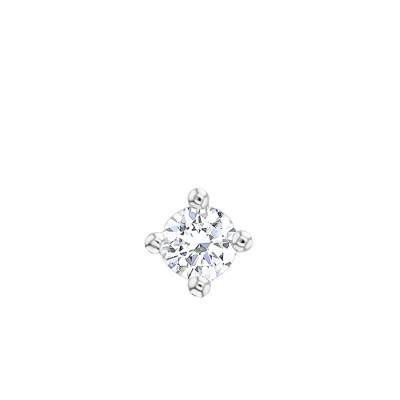 Single Stud Earring 750/1000 White Gold & G SI2 Diamond - Emanessence