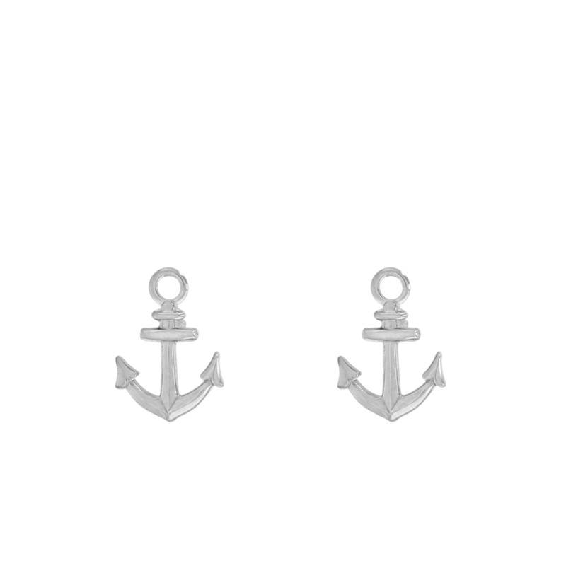 Silver Anchor Stud Earrings - Emanessence