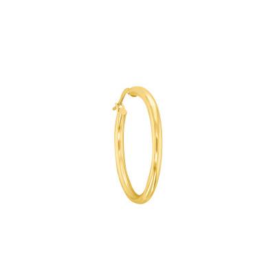 Créole Unique Or Jaune 750 & fil rond 2 mm, Diamètre 40 mm - Emanessence