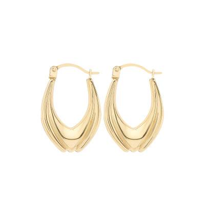 Hélia 375 Yellow Gold Hoop Earrings - Emanessence