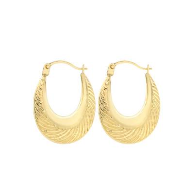 Roma 375 Yellow Gold Hoop Earrings - Emanessence