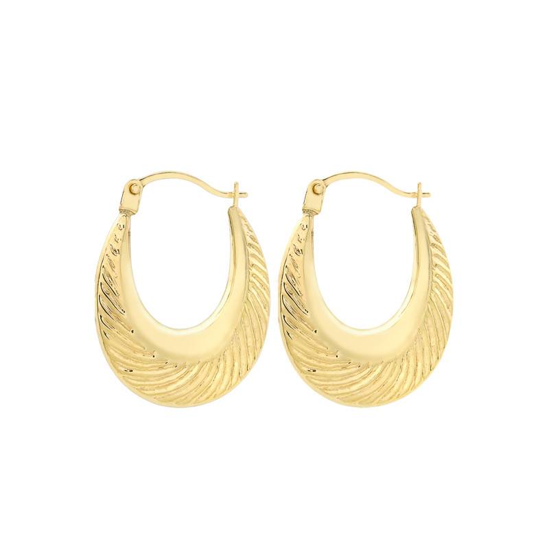 Roma 375 Yellow Gold Hoop Earrings - Emanessence