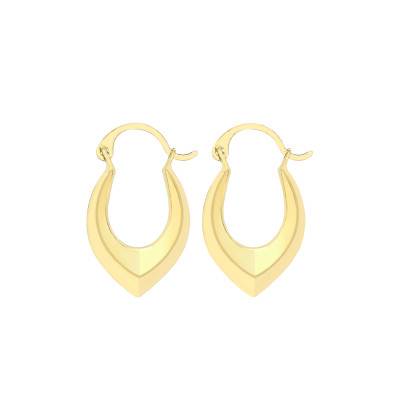 375/1000 Yellow Gold Athena Hoop Earrings - Emanessence