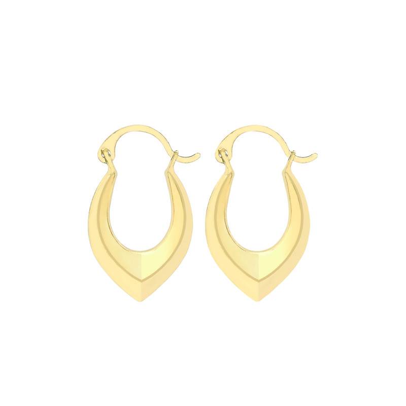 375/1000 Yellow Gold Athena Hoop Earrings - Emanessence
