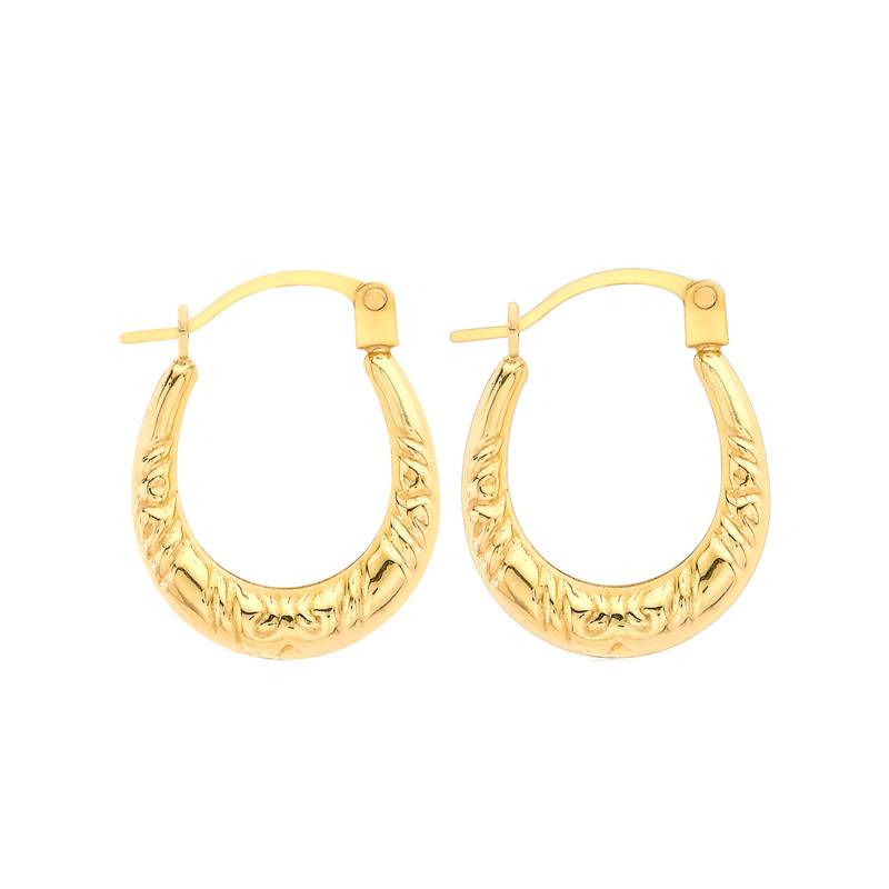 375 Yellow Gold Sierra Hoop Earrings - Emanessence