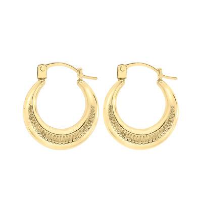 375/1000 Yellow Gold Luna Hoop Earrings - Emanessence