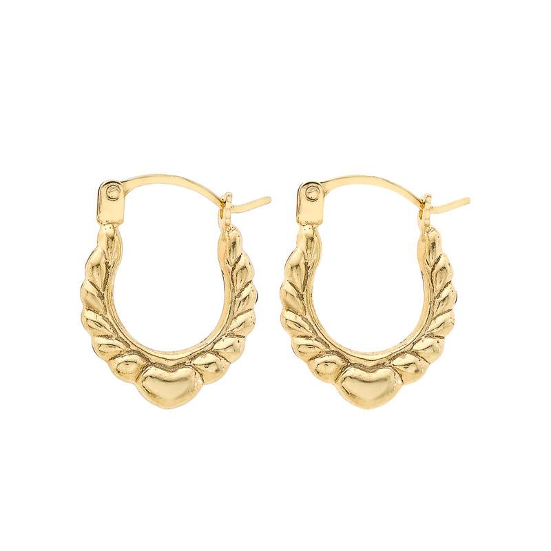 375/1000 Yellow Gold Twisted Hoop Earrings - Emanessence