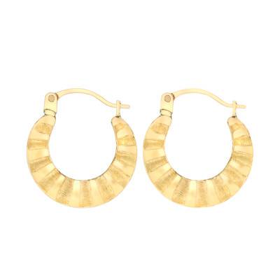 Ammonia 375/1000 Yellow Gold Hoop Earrings - Emanessence