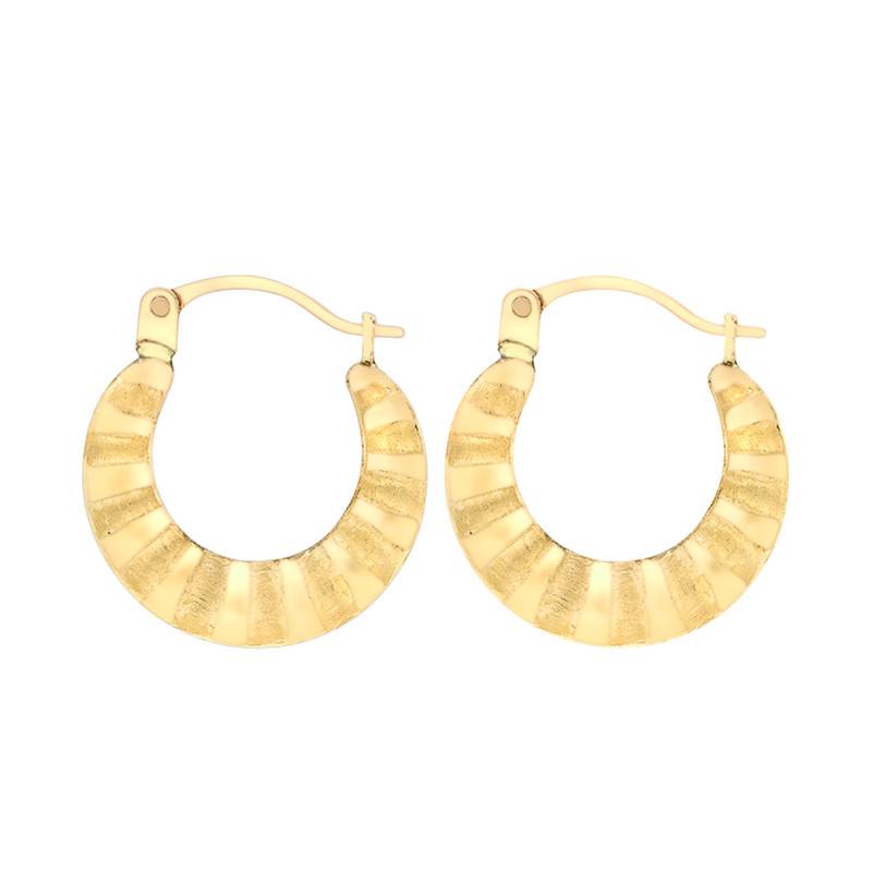 Ammonia 375/1000 Yellow Gold Hoop Earrings - Emanessence