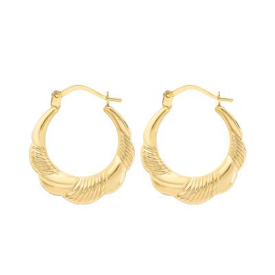 Paloma Oval 375 Yellow Gold Hoop Earrings - Emanessence
