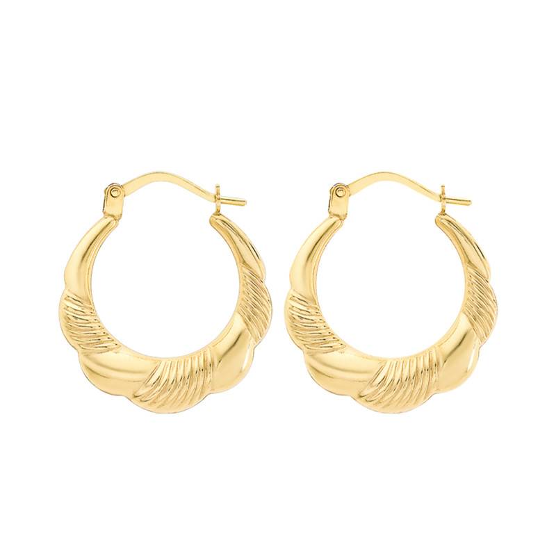 Paloma Oval 375 Yellow Gold Hoop Earrings - Emanessence