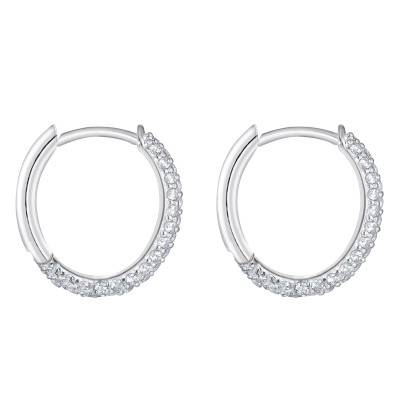 925 Silver & White Zirconium Oxide Hoop Earrings, 13.50 to 24.50 mm Height - Thomas Sabo