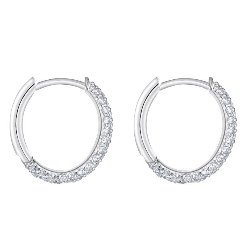 925 Silver & White Zirconium Oxide Hoop Earrings, 13.50 to 24.50 mm Height - Thomas Sabo