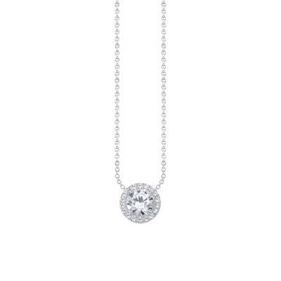 925 Silver & White Zirconium Oxide Halo Necklace, Length 40 cm to 45 cm, Width 1 mm - KE2279-051-14 - Thomas Sabo