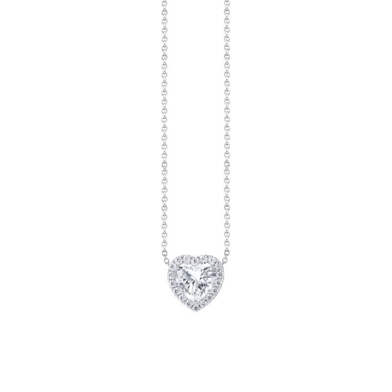 925 Silver & Cubic Zirconia Cable Chain Necklace, Length 40 cm to 45 cm, Width 1 mm - KE2280-051-14 - Thomas Sabo