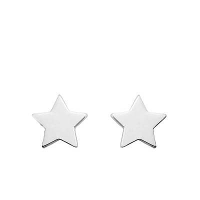 White Gold Star Stud Earrings - Emanessence