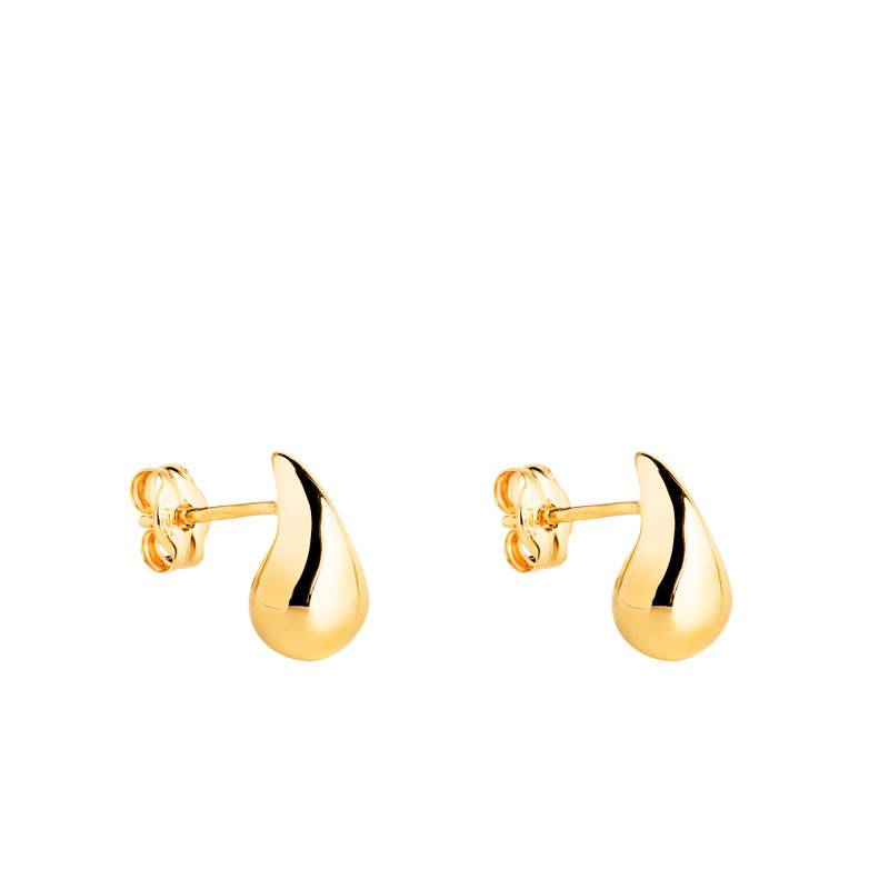 750 Yellow Gold Teardrop Drop Earrings - Small & Large - Emanessence