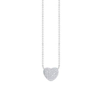 925 Sterling Silver & White Zirconia Heart Necklace, Length 40 cm to 45 cm, Width 1 mm - KE2277-051-14-L45V - Thomas Sabo
