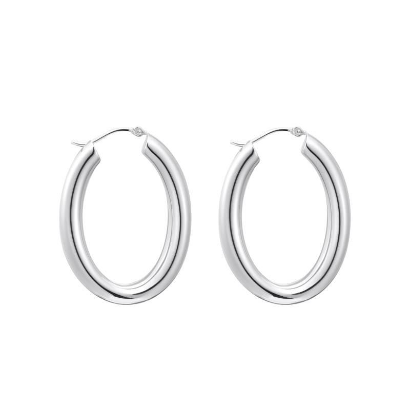 925 Silver Oval Hoop Earrings - CR739-001-21 - Thomas Sabo