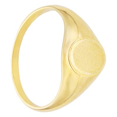 375 Yellow Gold Round Signet Ring - Imperium