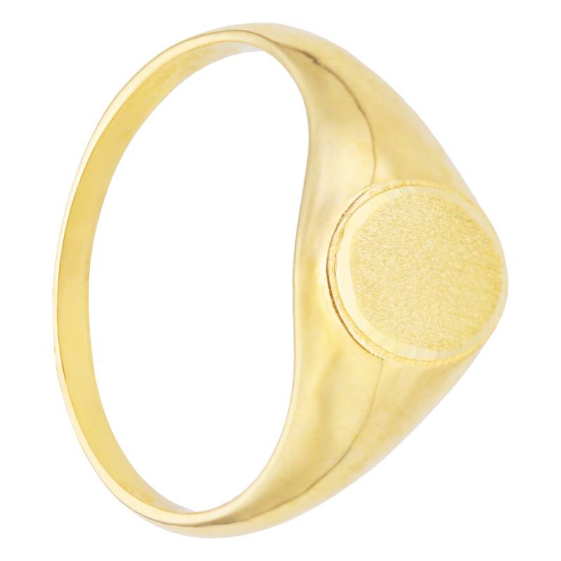 375 Yellow Gold Round Signet Ring - Imperium
