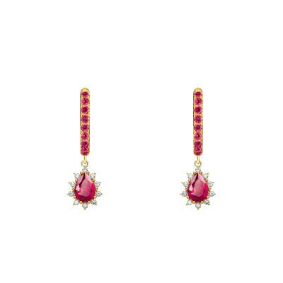 Créoles Vintage Romance en Plaqué Or Jaune, Saphirs Lab-Grown & Zircones, 25 mm - CR748-995-10 09/10 - Thomas Sabo